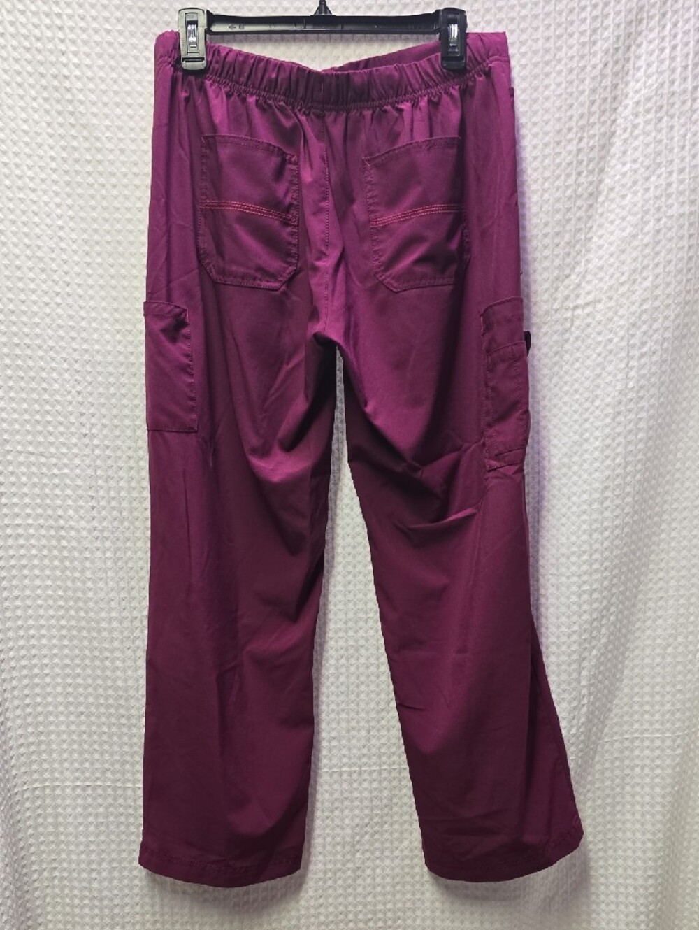 3 Pairs Of Carhartt Women's Cargo Scrub Pants - Medium Petite - Burgundy/Maroon - Picture 2 of 9